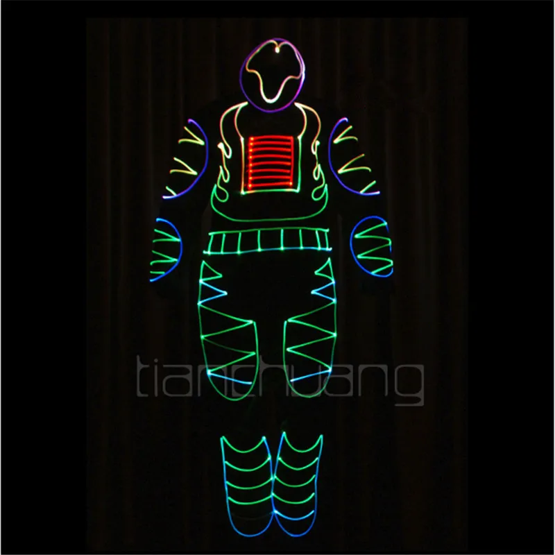 Программируемый робот Мужской костюм dj Полноцветный RGB светильник led tron