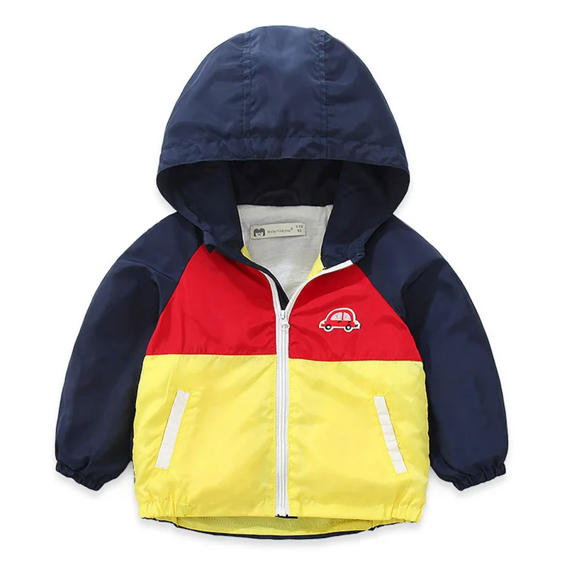Весенняя Детская куртка с капюшоном ветровка верхняя одежда бейсбольные куртки