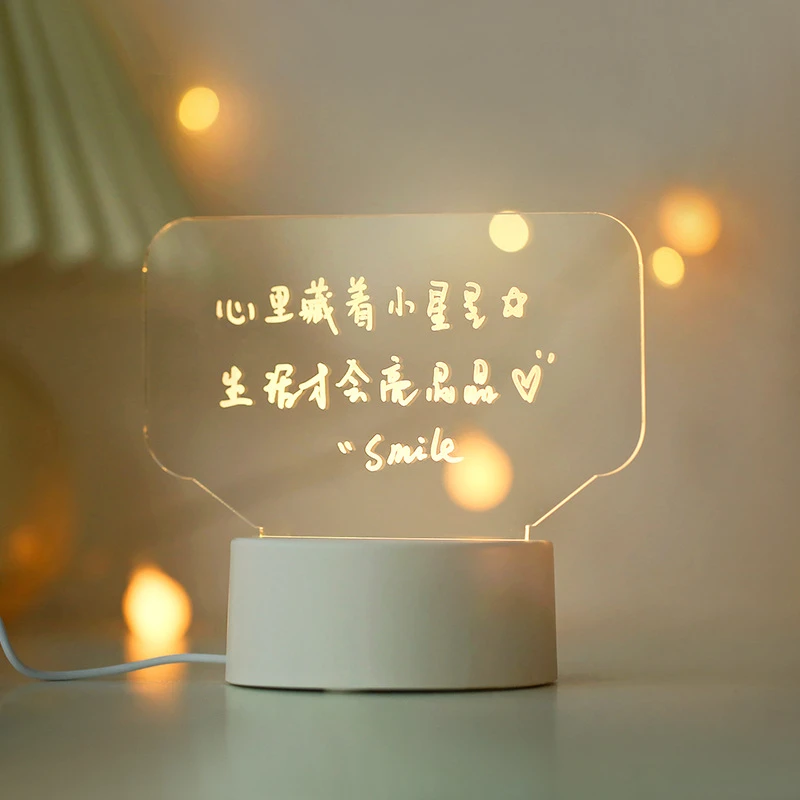 

Cute Led Lamps Alphabet with Message Bedside-Lights Rewritable Night Light Board Living-Room Decoration Girl Sleep Children