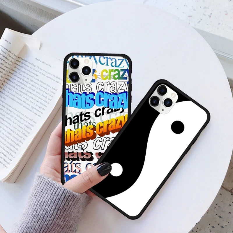 GYKZ забавные буквы Thats Crazy чехол для телефона iPhone 7 11 Pro MAX X XR XS 6s 8 Plus Yin Yang черный