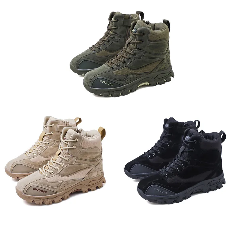 MSM Men Desert Tactical Military Boots Mens Work Safty Shoes Special Force Waterproof Army Boot Lace Up Combat Ankle Boots