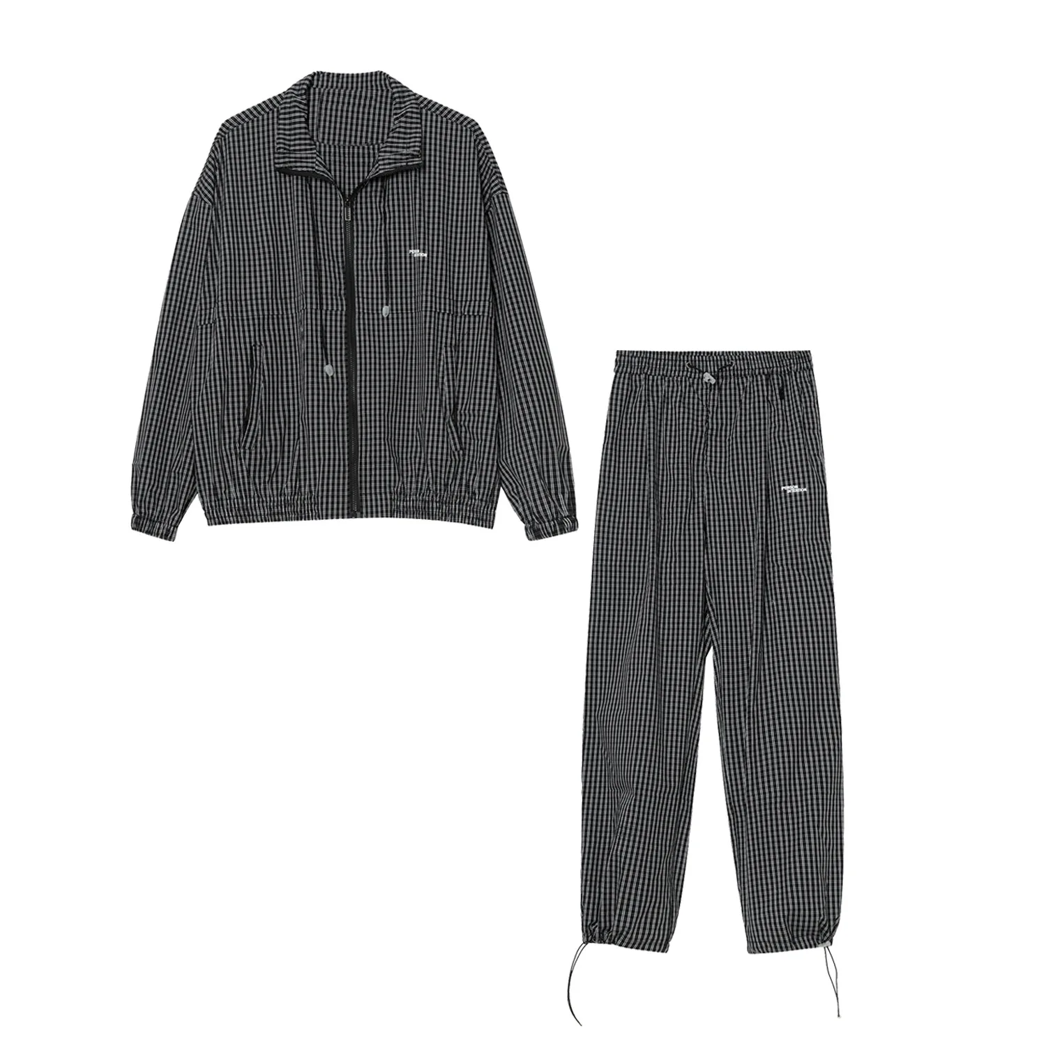 

Men's 2021 spring new Korean version of loose fashion grid suit men's coat + casual pants
