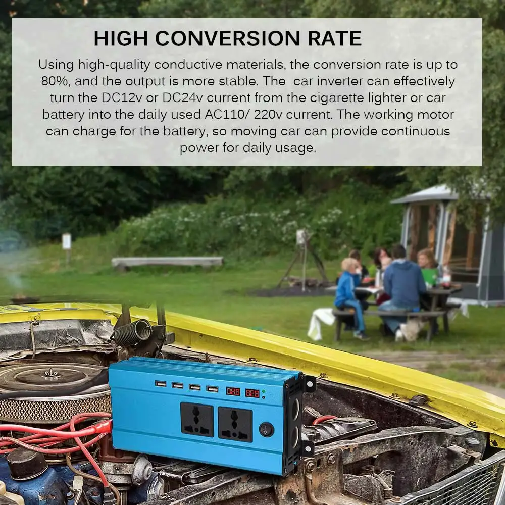 Инвертор солнечной энергии 5000 Вт преобразователь напряжения трансформатор 4 USB