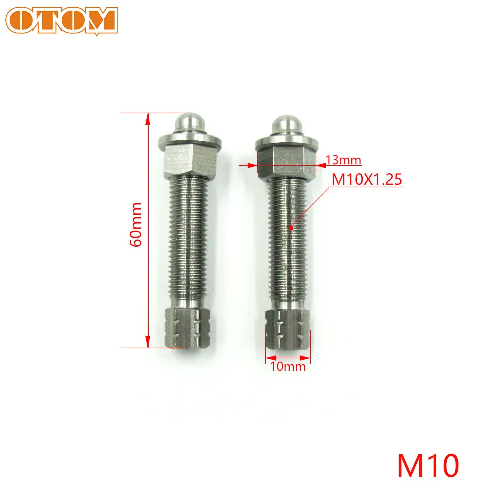OTOM из нержавеющей стали цепь РЕГУЛИРОВОЧНЫЙ БОЛТ M10 МОТОЦИКЛ маятник винты гайки