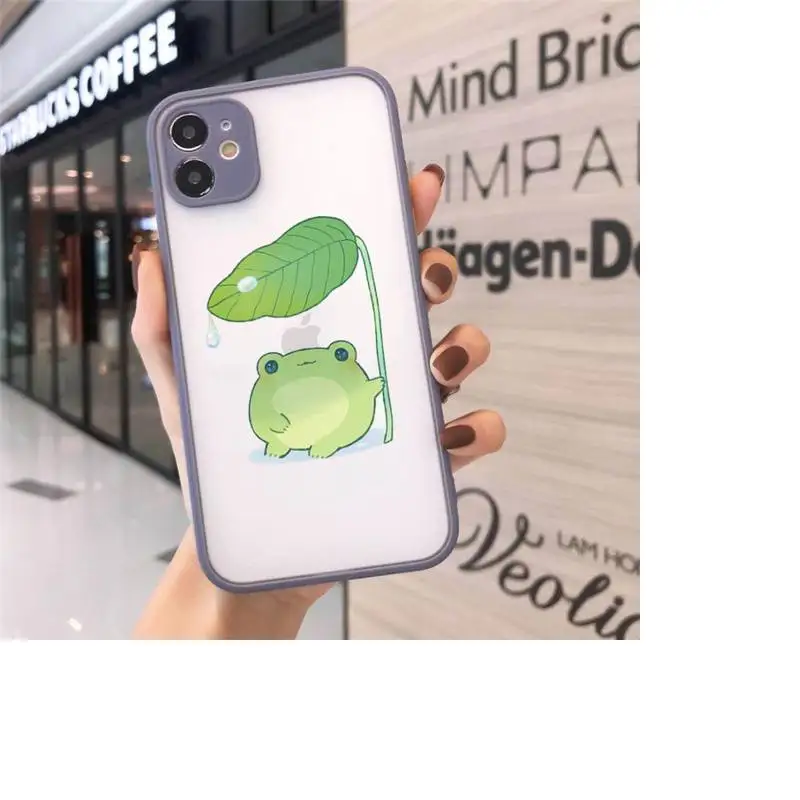 

Frog cute cartoon pattern Phone Cases matte transparent For iphone 7 8 11 12 plus mini x xs xr pro max luxury brand shell cover