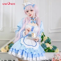 uwowo game nekopara vol 4 vanilla maid dress cosplay costume special cute blue dress women girl outfits