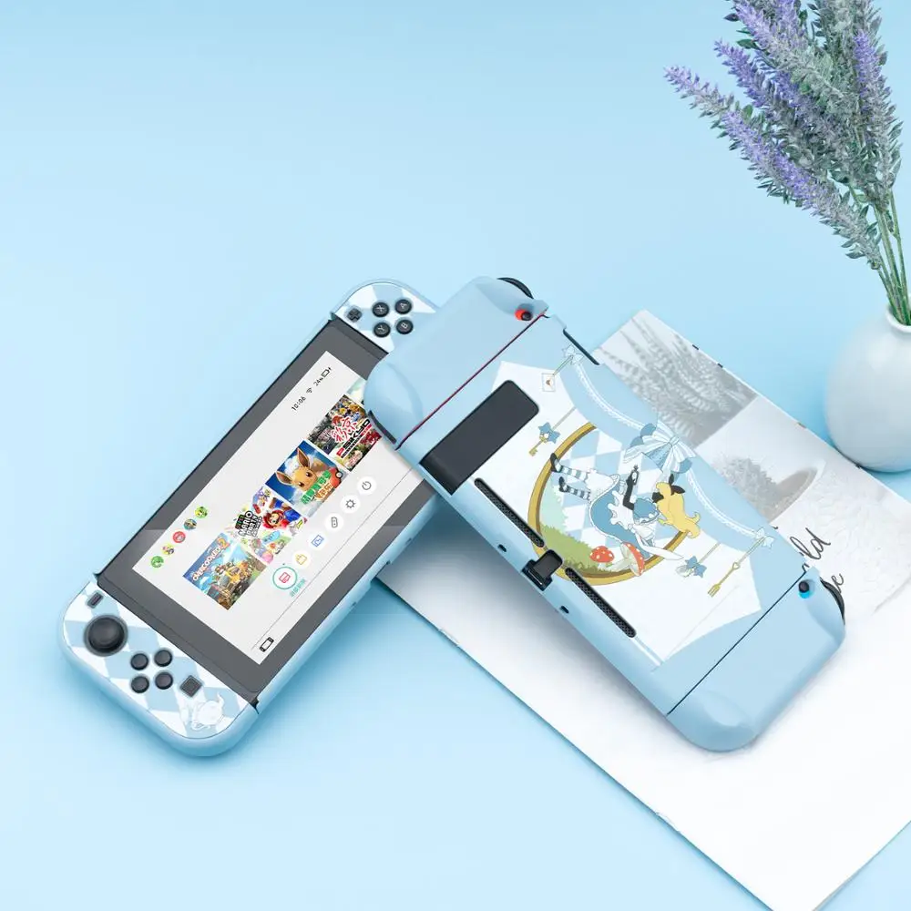 Чехол GeekShare Nintendo Switch Kawaii Алиса в стране чудес мультяшная девушка Жесткий задняя