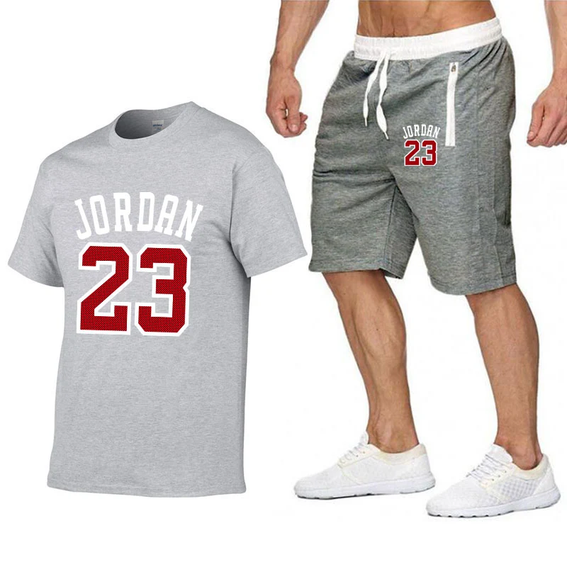 

Men's Tracksuit Set, Short T-Shirt and Casual Pants, Sportswear, Summer