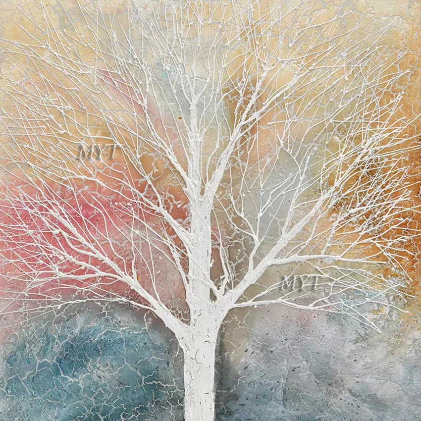 

Modern New Handmade Canvas Textured Abstract Tree Art Home Wall Decoration Free Shipping Wall Art Paintings Artwork For Office