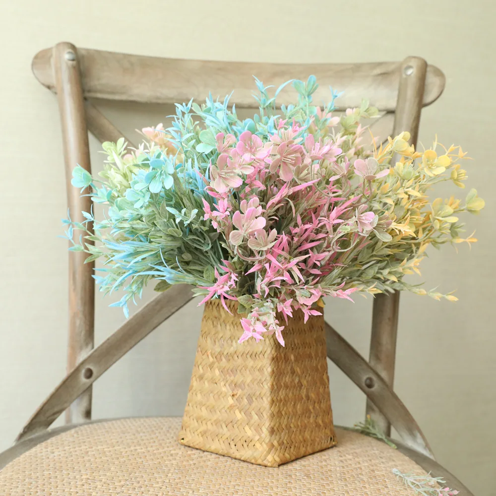 5 шт./лот искусственные полиэтиленовые цветные сливовые травы букет свадебные