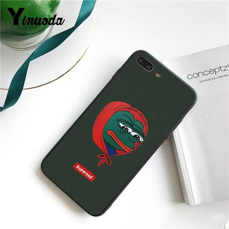 Yinuoda Pepe мемы грустная лягушка типа сделай сам чехол для iPhone X XS MAX 6 S 7 plus 8 Plus 5 5S XR 11 Pro