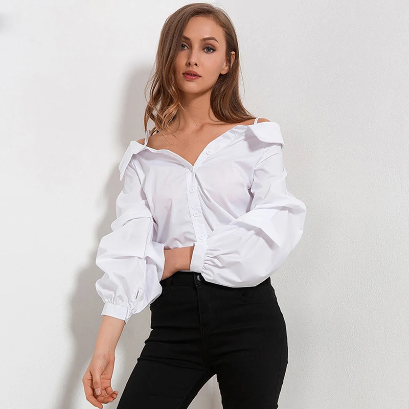 

Spring New Arrivals Blouses Female Shirt Fashion Puff Sleeve Off Shoulder White Shirts Women Casual Tops Womens Clothing