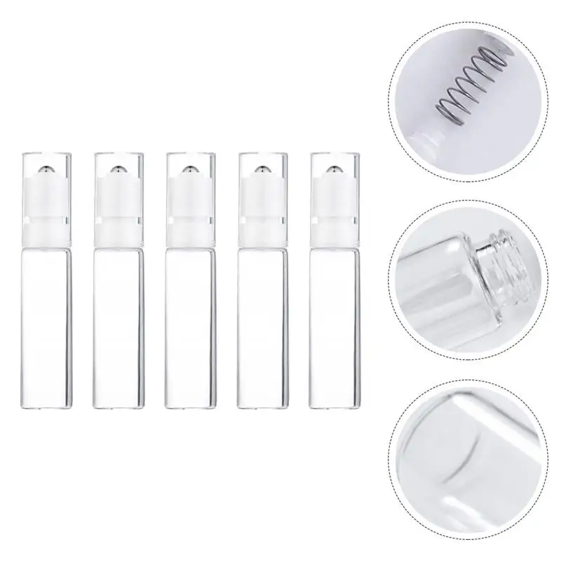 

5pcs 15ml Essential Oil Aromatherapy Glass Roller Bottles Container Dispenser