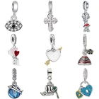 Btuamb Новое модное Хрустальное платье самолет Сова злые глаза Крест Сердце Бусины Подходит Pandora шармы для женщин DIY безделушки ювелирные изделия