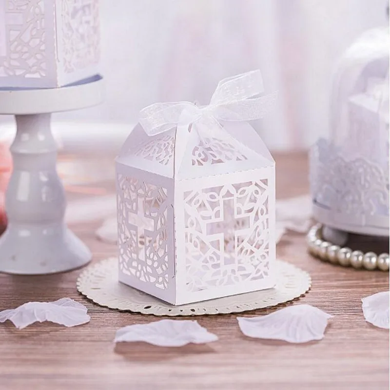 25 шт. Свадебная подарочная коробка скрещивание коробки для конфет Baby Shower или день рождения для крещения и причастия пасхальное украшение 5Z