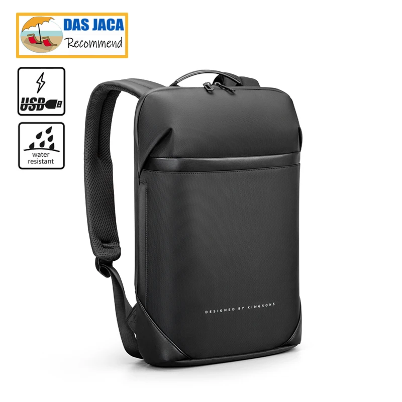 

Тонкий рюкзак для ноутбука 15,6 дюйма для мужчин и женщин, для офиса и работы, деловая сумка унисекс, черный ультралегкий тонкий ранец