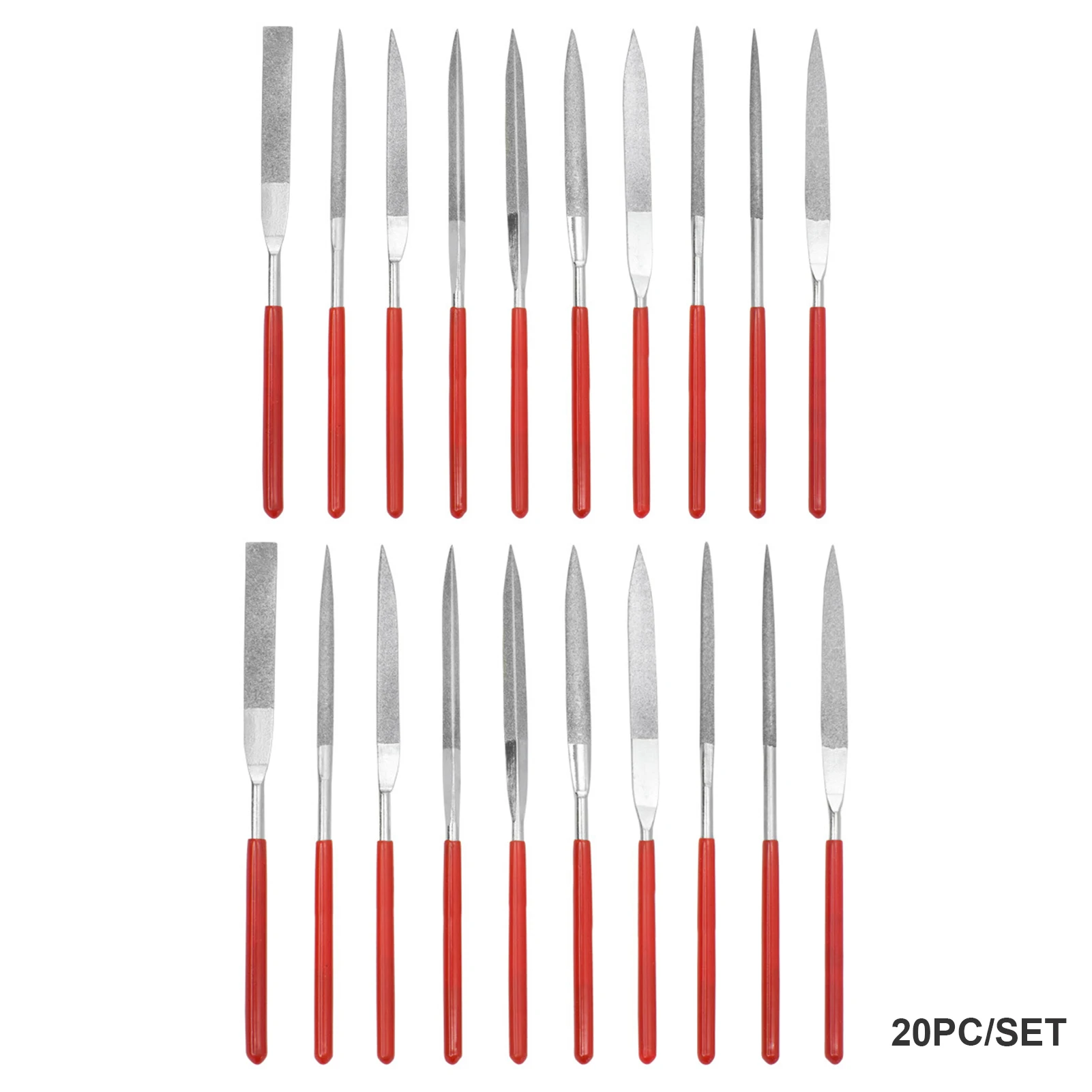 

20pcs Assorted DIY Diamond Needle File Set For Metal Wood Handy Tool Professional Practical Wear Resistant Storage Bag Mini