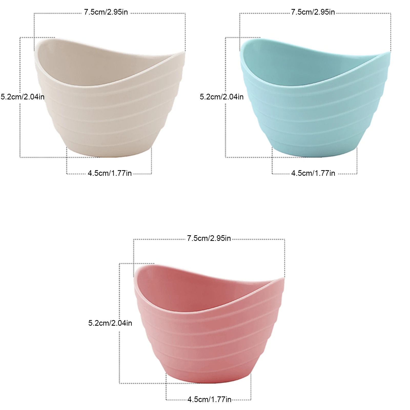 

6PCS Salad Bowl Multi Colors Baking Accessories Silica Gel Wheat Straw Gray Pink Blue Household Supplies Children Bowls