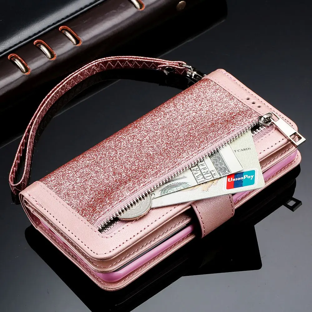 

Card Holder Zipper Wallet Case Cover for Samsung Galaxy A70 A50 A40 A20e M10 A10 A71 A51 A21S A41 Luxury Silicone Leather Case
