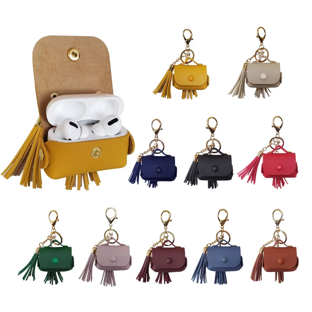 CHIPAL беспроводной чехол для наушников кожаный с кисточками Apple AirPods Pro зарядный Air