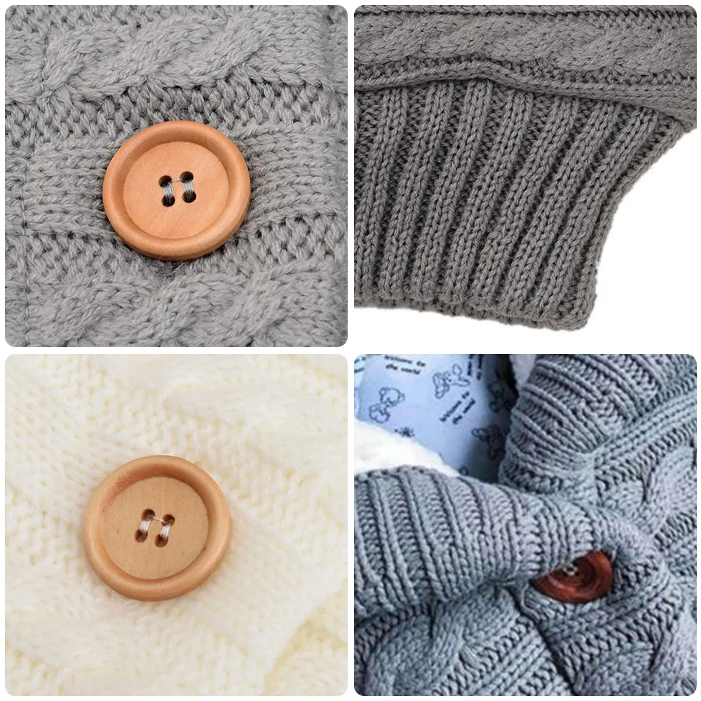 

Baby Sleeping Bag Envelope Winter Kids Sleepsack Footmuff For Stroller Knitted Sleep Sack Newborn Swaddle Knit Wool Blanket