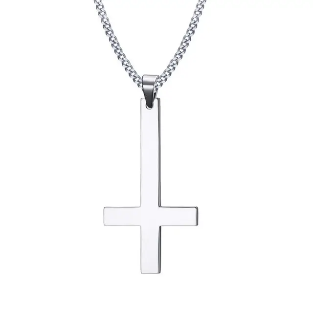 Upside Down Cross Necklace Men 
