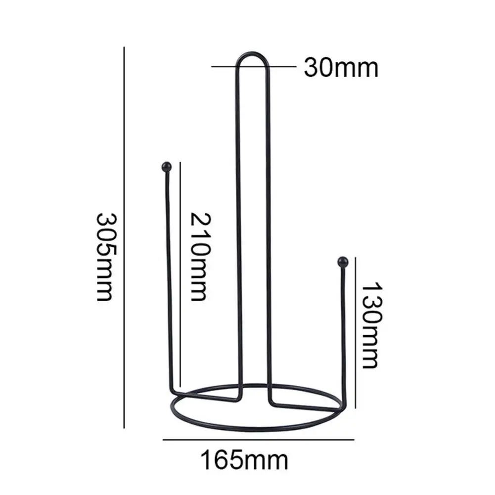 

1pcs Vertical Black Iron Paper Towel Rack Shelf Lazy Holder Storage Films Rolls Paper Supplies Paper Cling Kitchen Towel Ra O9I4
