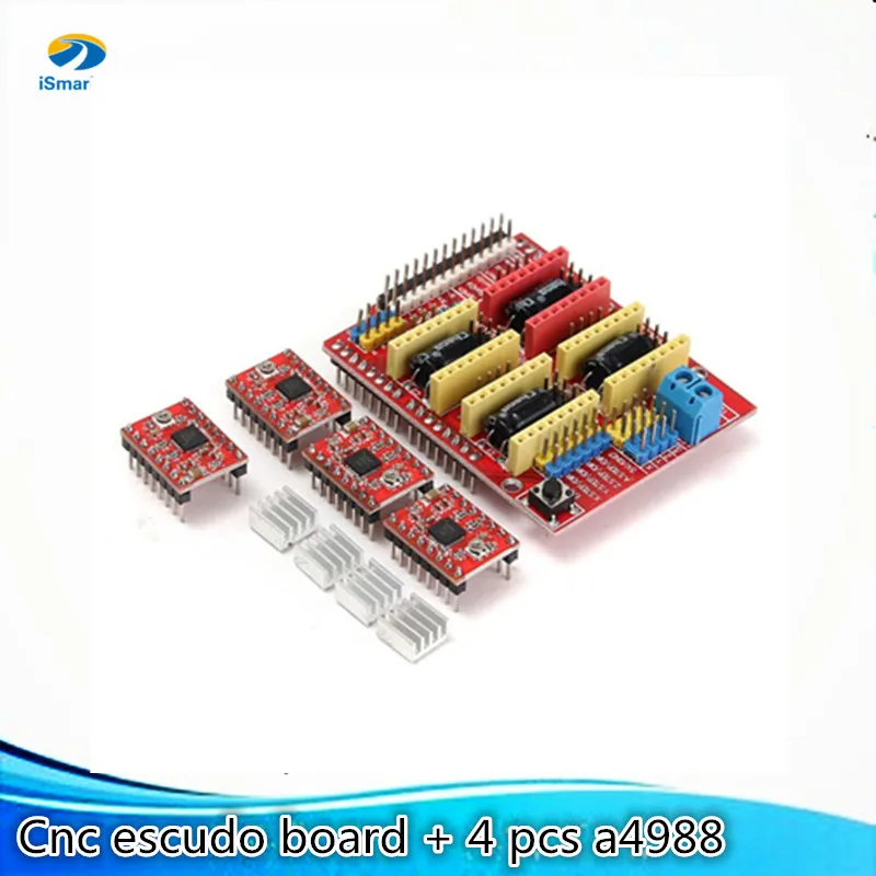 CNC Shield Board + 4Pcs A4988 Stepper Motor Driver For Arduino 3D Printer Diy RC Toy Kit Part | Игрушки и хобби