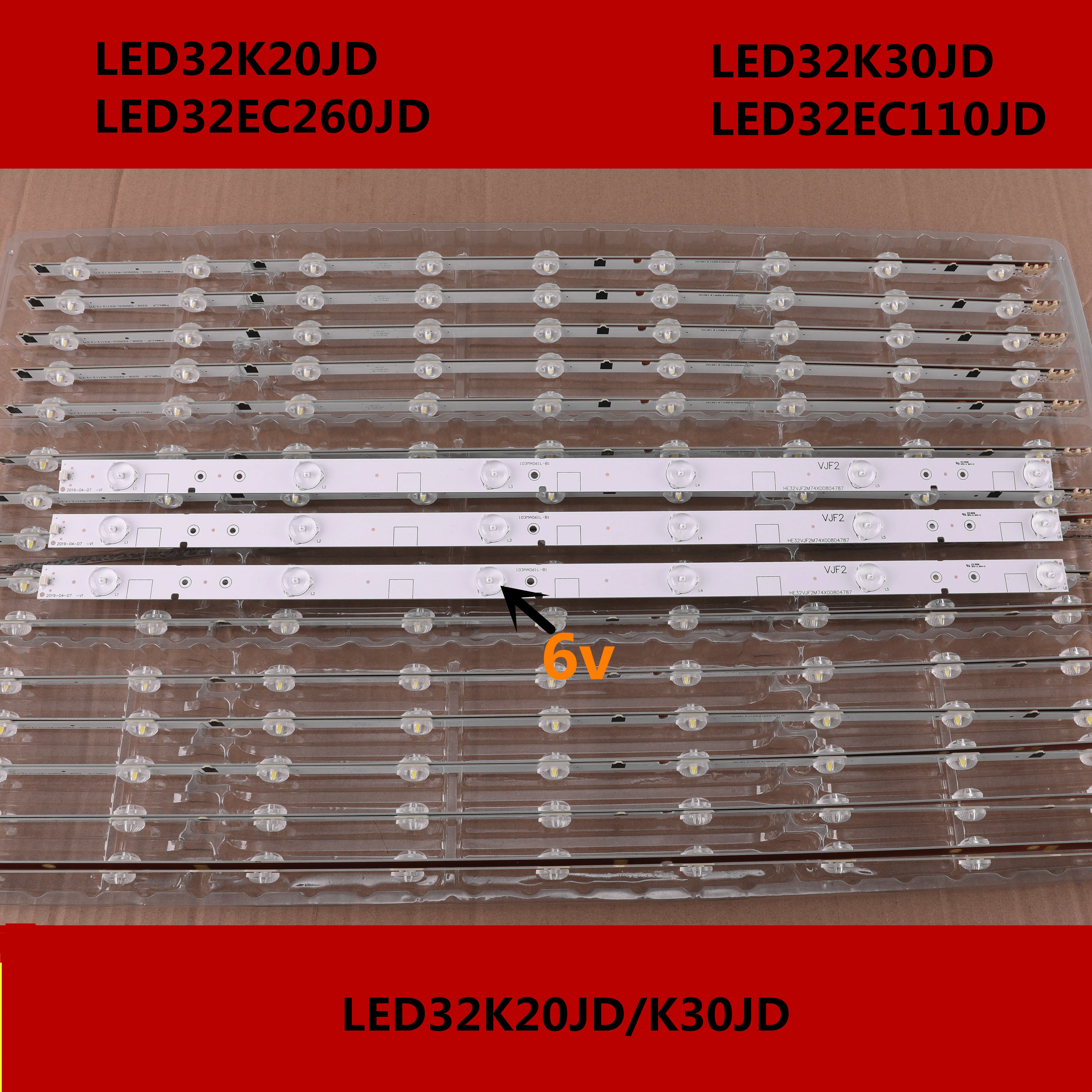 6 шт./лот для Hi чувство светодиодный 32EC260JD 32K30JD ЖК-дисплей Подсветка бар 32K20JD/K30JD