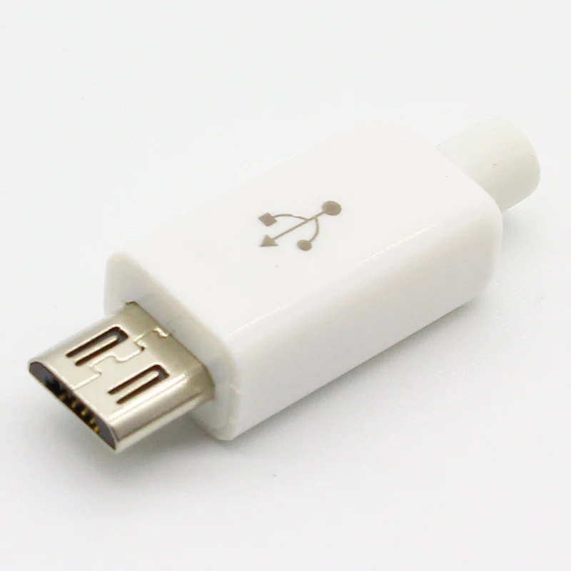 10 шт. Micro USB 5PIN сварочный Тип штекерные разъемы зарядное устройство 5P USB хвост разъем для зарядки 4 в 1 белый черный
