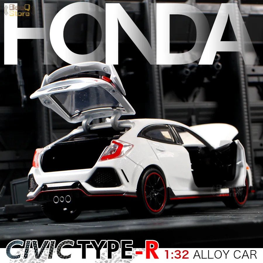 Игрушечный автомобиль из сплава 1:32 Honda Civic музыкальная с подсветкой машина для