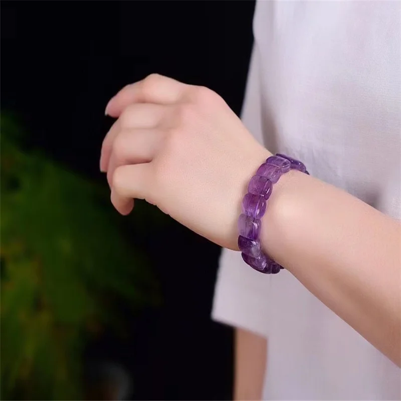 

Amethyst Hand Row Women's Hour Style Bracelet Natural Healing Crystal Party Birthday Gift