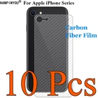 10 шт.лот для Apple iPhone X SE 2020 SE2 12 Pro Max 3D прозрачная задняя пленка из углеродного волокна защитная пленка для экрана