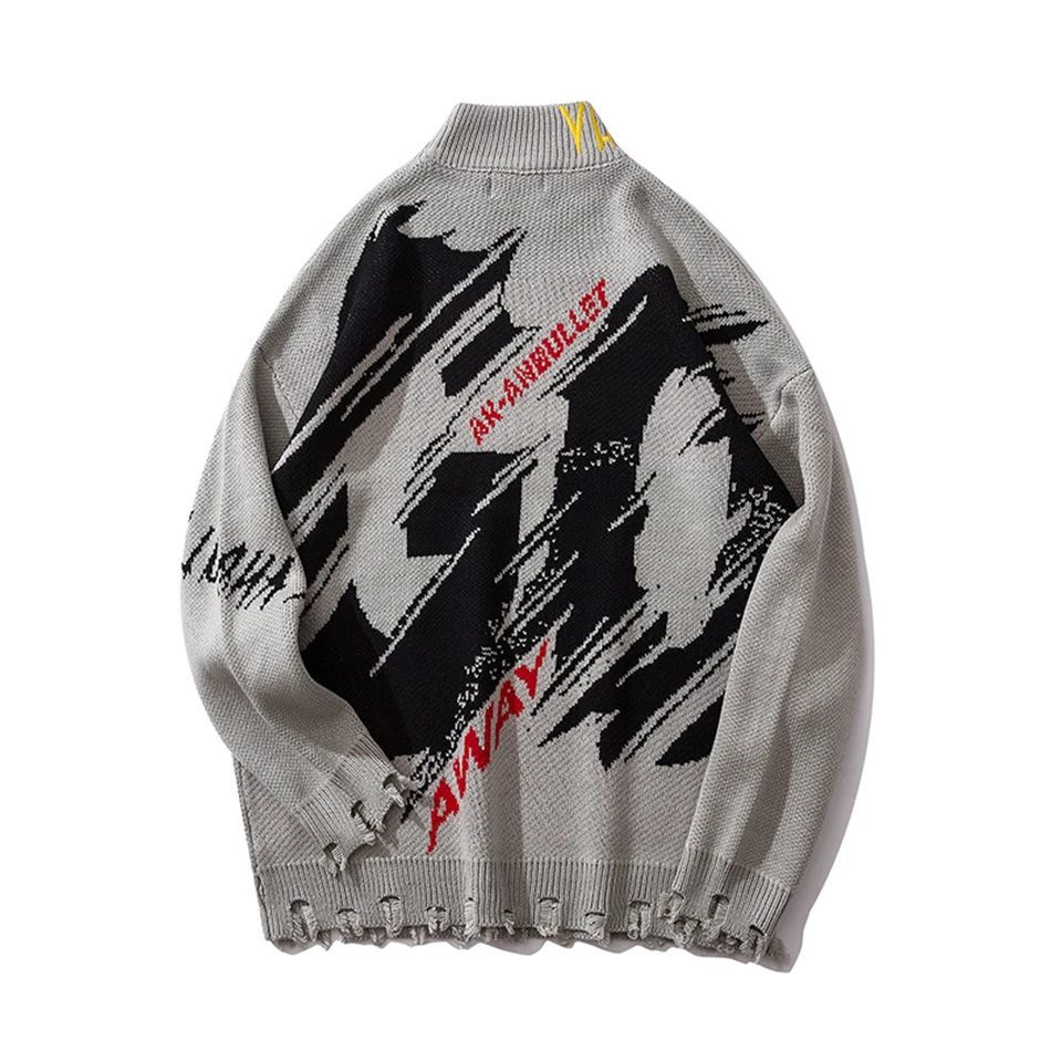 Оригинальный мужской свитер в стиле Хай стрит стиль хип хоп оригинальный с