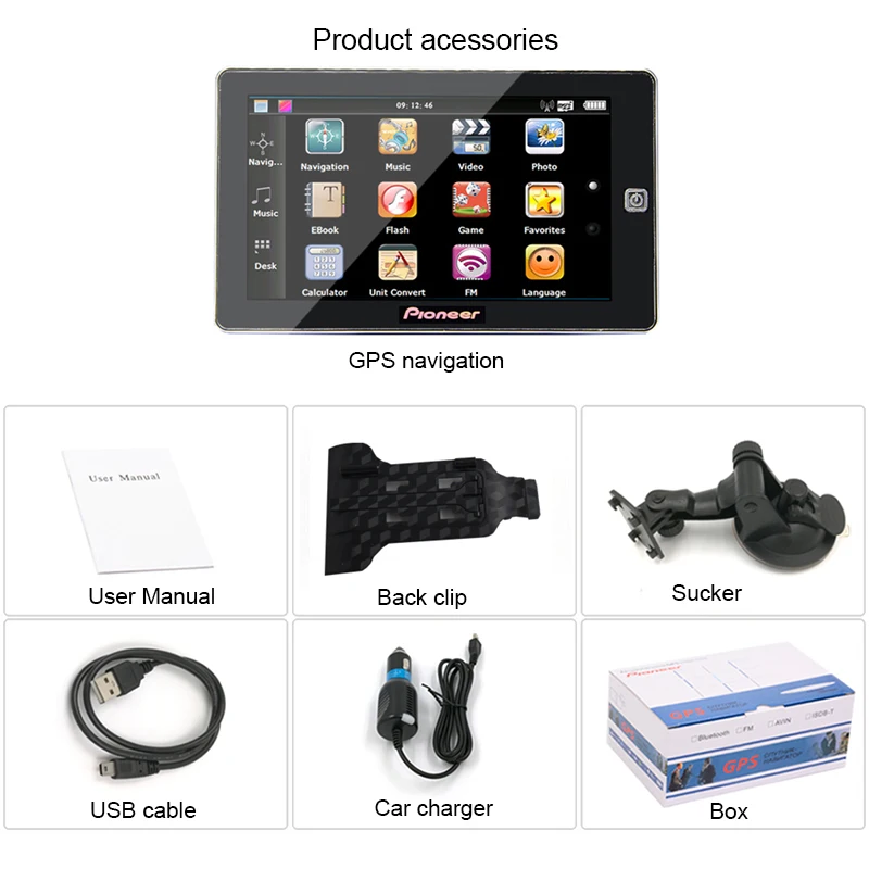 7 дюймов сенсорный экран Экран грузовик GPS навигатор Зонт спутниковой навигации