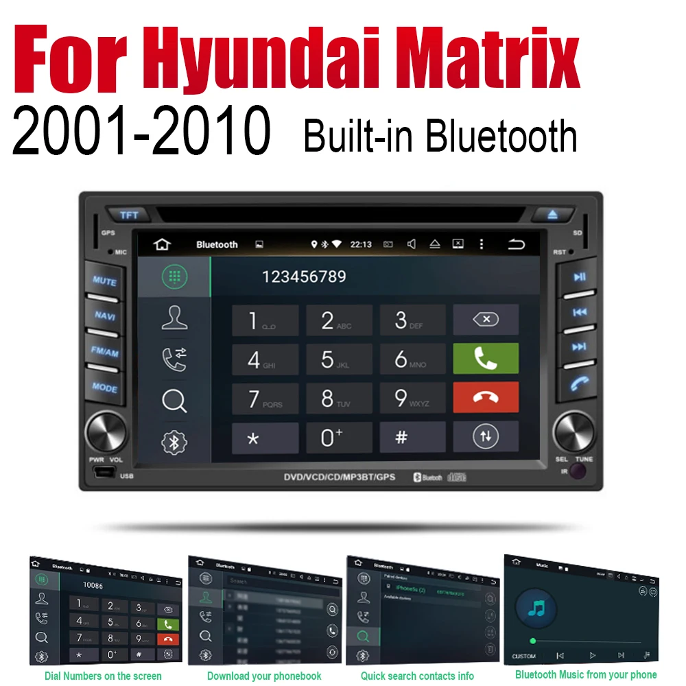 Автомобильные аксессуары для Hyundai Matrix 2001 ~ 2010 Android GPS-навигация мультимедийный