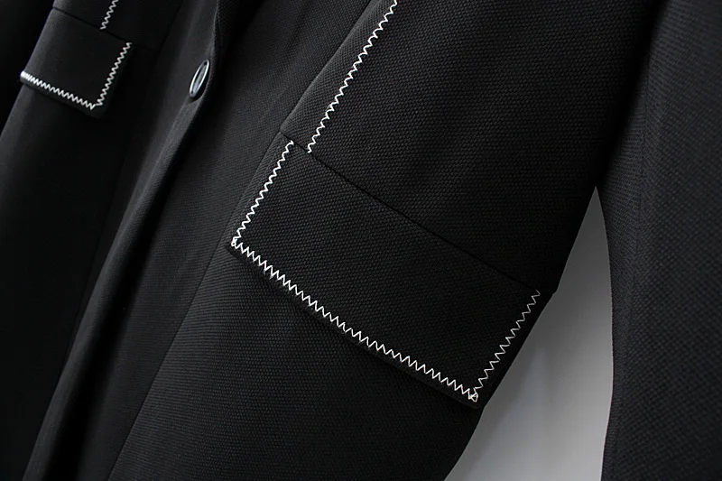 Блейзер Пальто для женщин четкая стрелка украшения на одной пуговице карманах