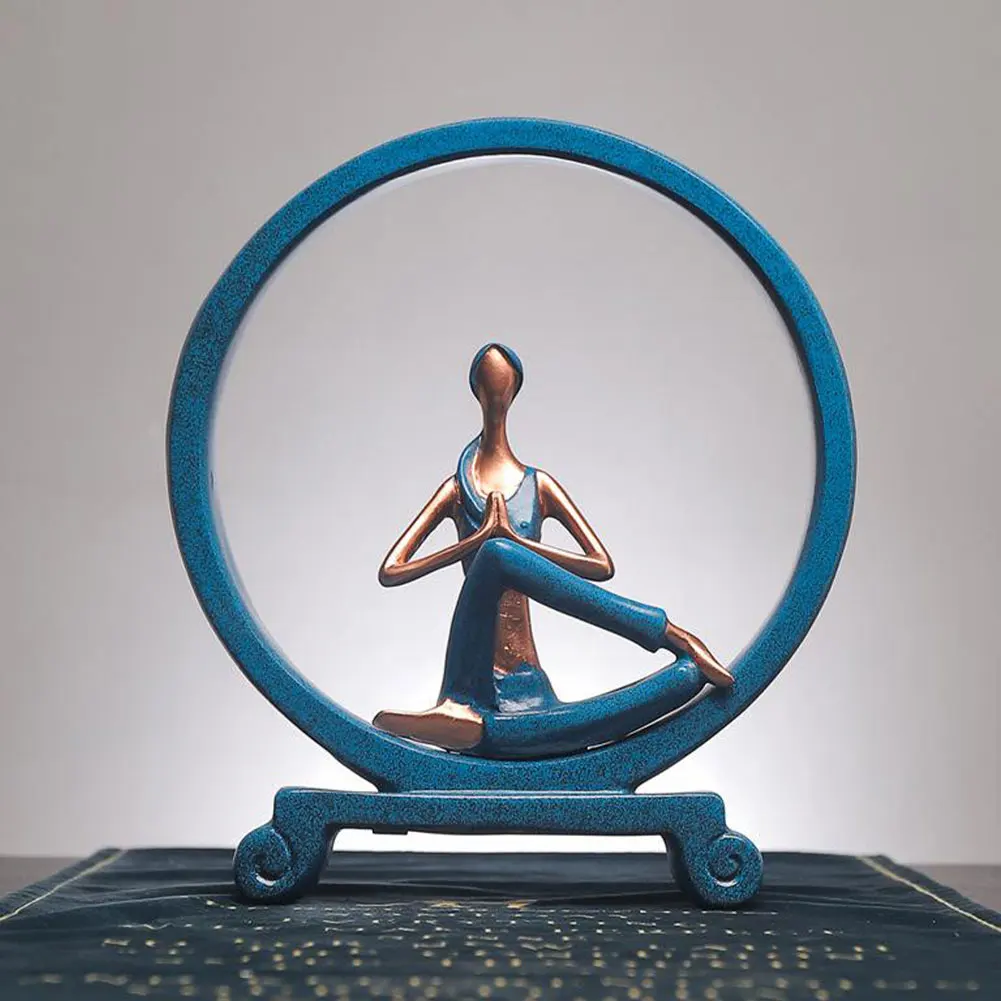 

Yoga Girl Sculpture Desktop Art Pose Resin Ornament Table Figure Sculpture Statue Handmade Crafts Sculpture Modern Creative Art