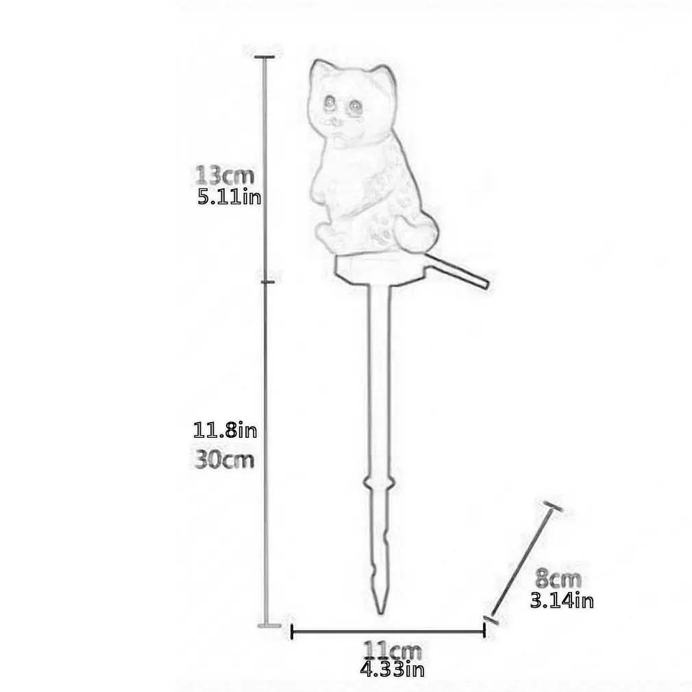 

Solar Resin Plug Light Craft Ornament Garden Courtyard Micro Landscape Holiday Decoration Cat Shape Waterproof Light Waterproof