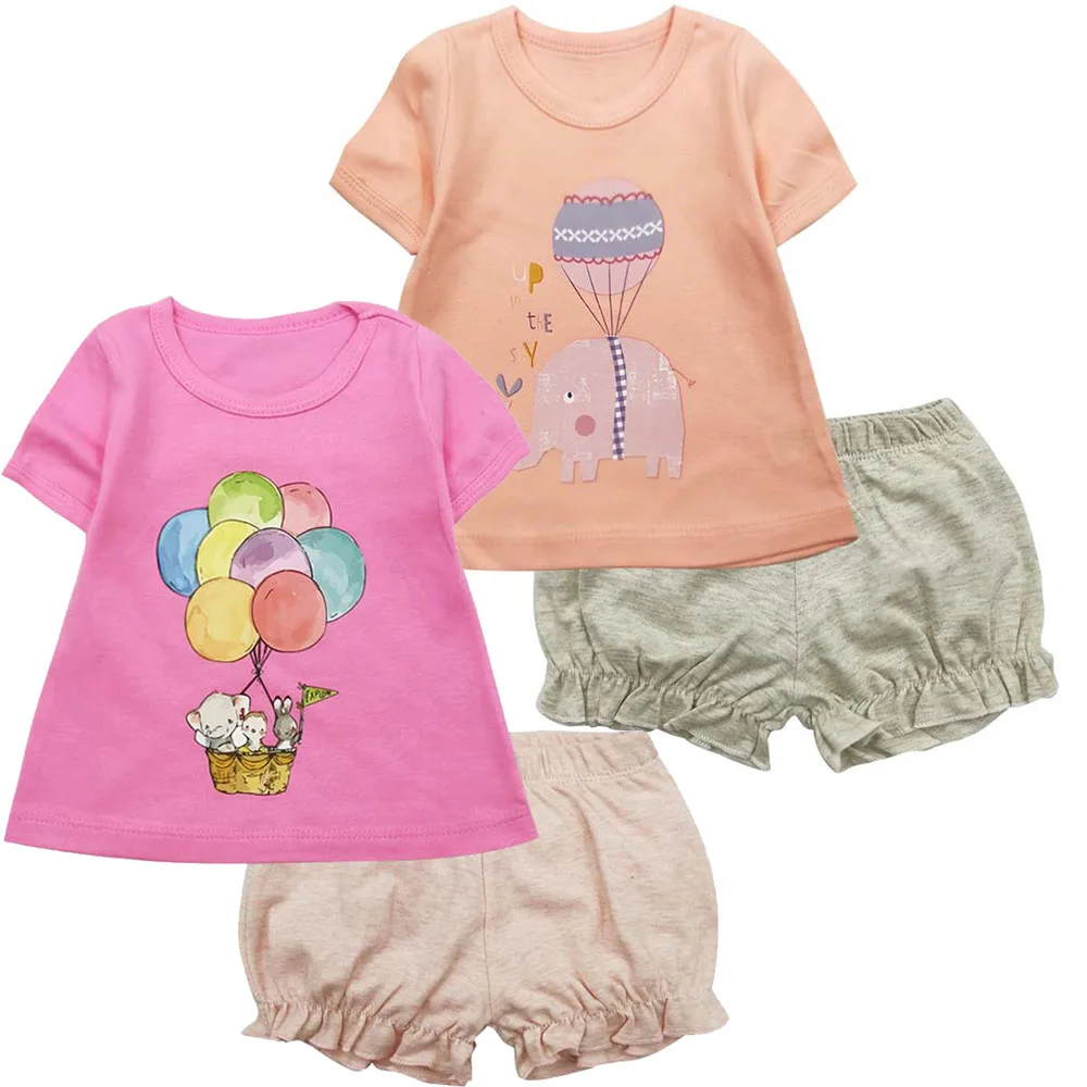 

Summer children's short-sleeved shorts suit T-shirt two-piece girl baby children's clothing baby clothes dress