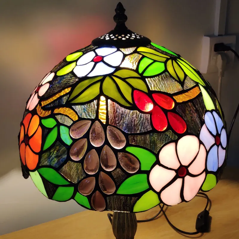 Витражные стеклянные настольные лампы Tiffany для гостиной спальни прикроватная