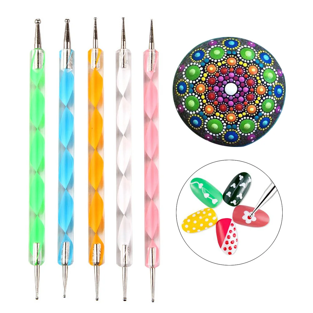5 шт./компл. точечная ручка для ногтей двусторонняя Мандала нейл арта инструменты