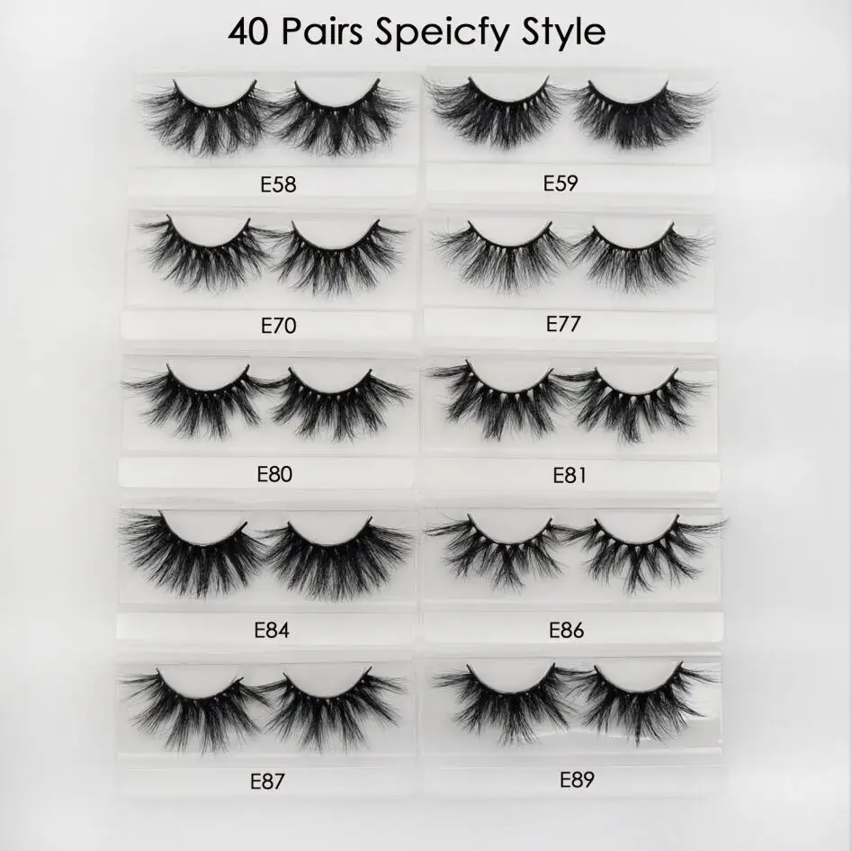 40pcs specify style 30 пар/упак. visofree ресницы с лотком без коробки оптом 3d норковые ресницы макияж норковые ресницы ручной работы перекрещивающиеся Ресницы cilios - Цвет: 40pcs specify style