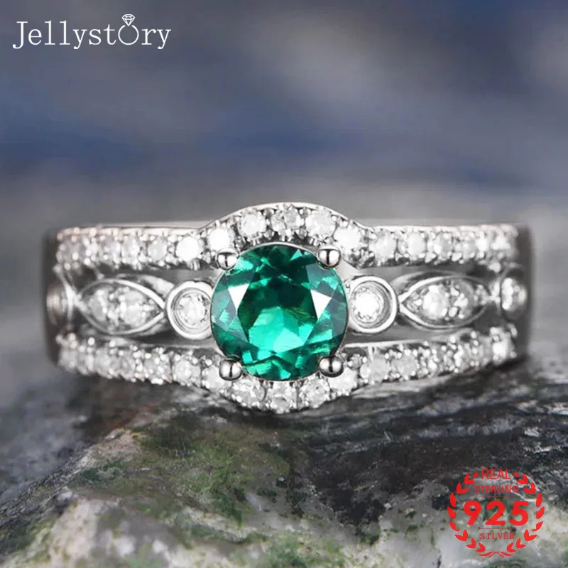 Классическое серебряное кольцо Jellystory 925 ювелирные изделия с 6*6 мм круглыми