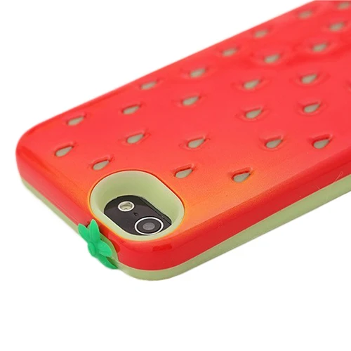 Милый чехол для телефона с клубничкой милый яркий на заднюю панель iphone4 4S 4g