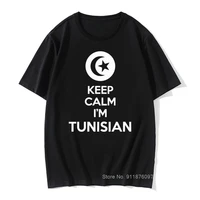 keep calm i am tunisian tunisia flag funny unisex graphic fashion new cotton short sleeve t shirts o neck harajuku t shirt