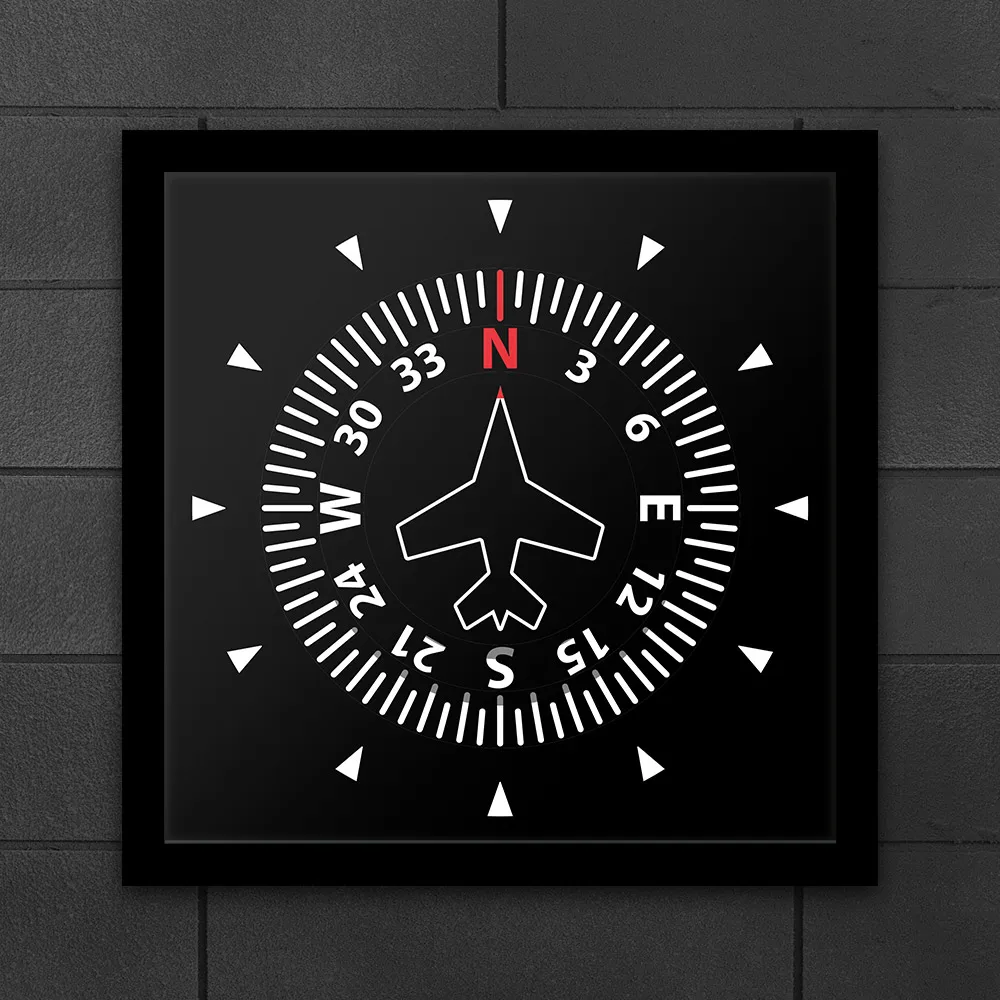 Aircraft Instrument Flight Control Panel Clever Clock Frame Aviation Compass Direction Modern Design Art Timepiece Table | Дом и сад