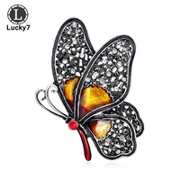 creative personality animal butterfly brooch black retro alloy europeanamerican corsage fashion insect pin clothing accessories