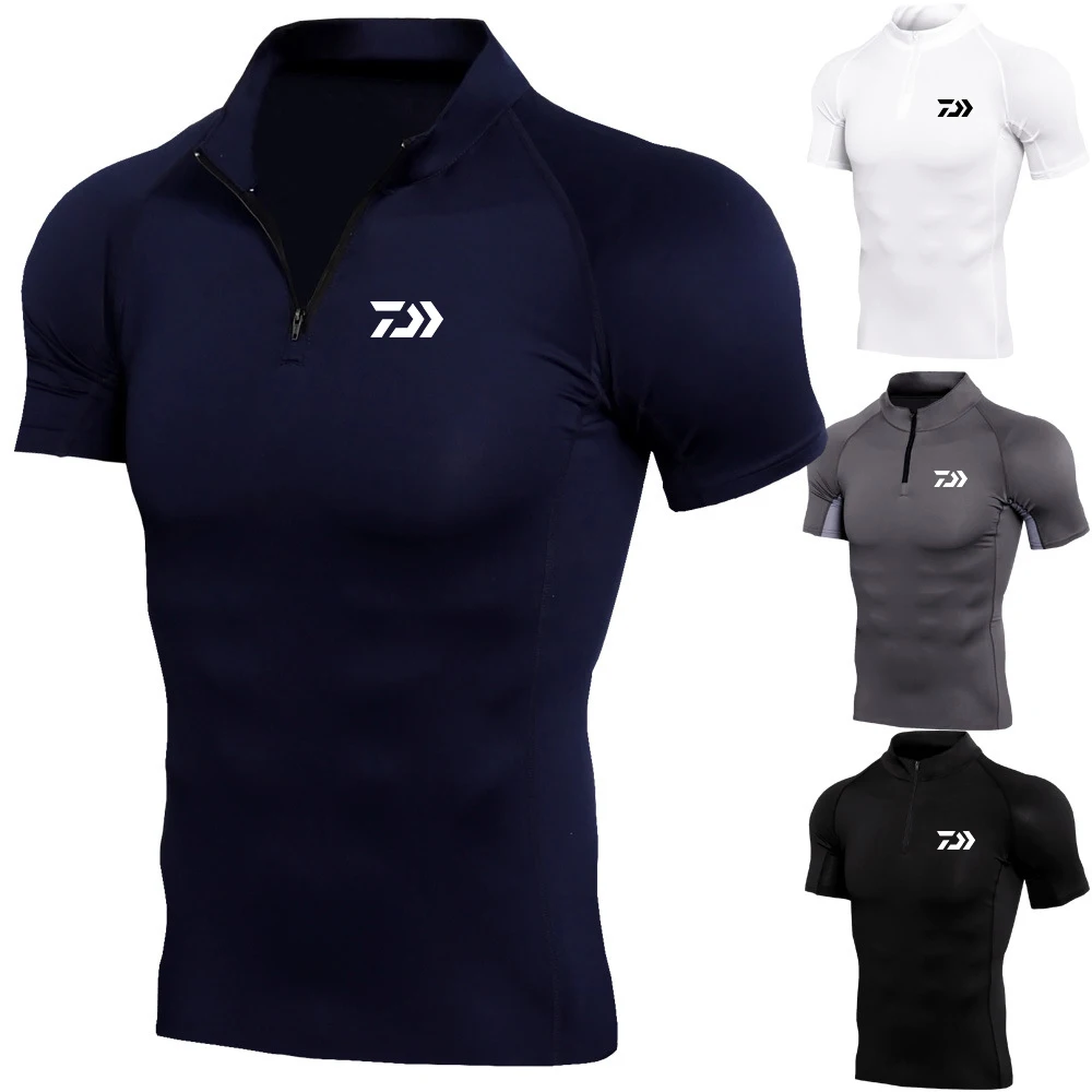 

2020 New Clothing Fishing Tshirt Men Breathable Quick Dry Fishing Clothes Outdoor Clothing Short Sleeve Sport Shirt