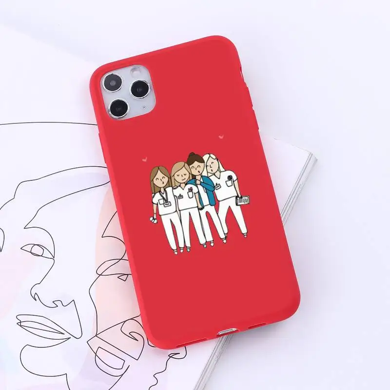 

Nurse Doctors Medical Medicine Health Heart Phone Case Candy Color for iPhone 6 7 8 11 12 s mini pro X XS XR MAX Plus